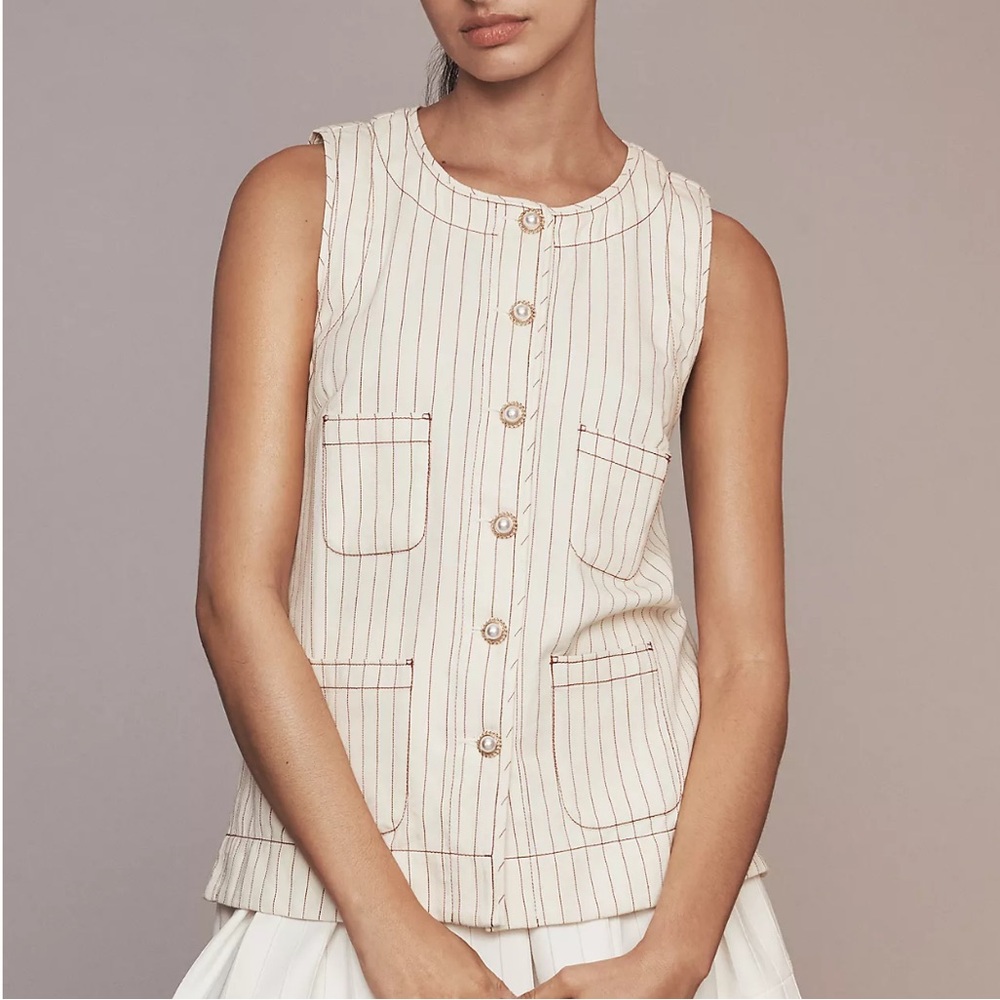 MAEVE SLEEVELESS PATCH POCKET TUNIC VEST